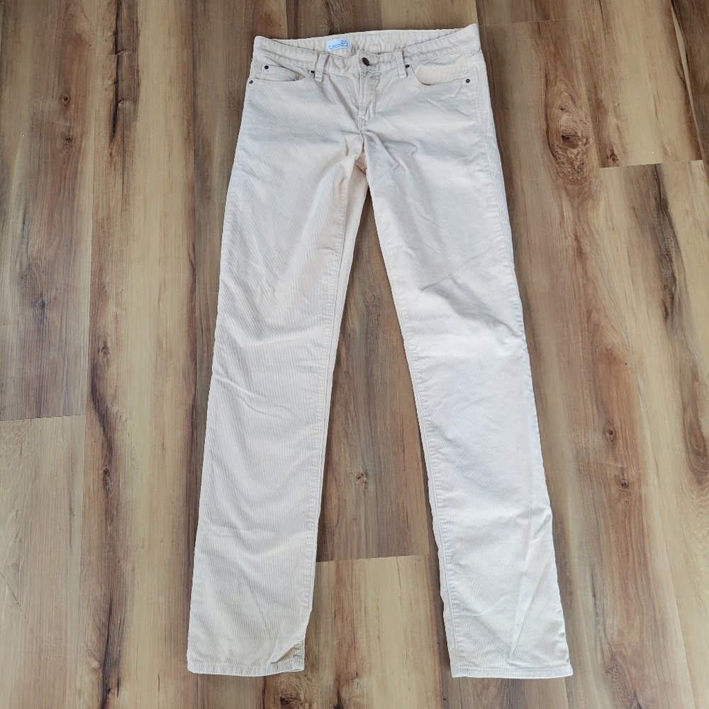GAP REAL STRAIGHT Cream Corduroy 5 Pocket Straight Leg Pants SIZE 30/10 TALL
